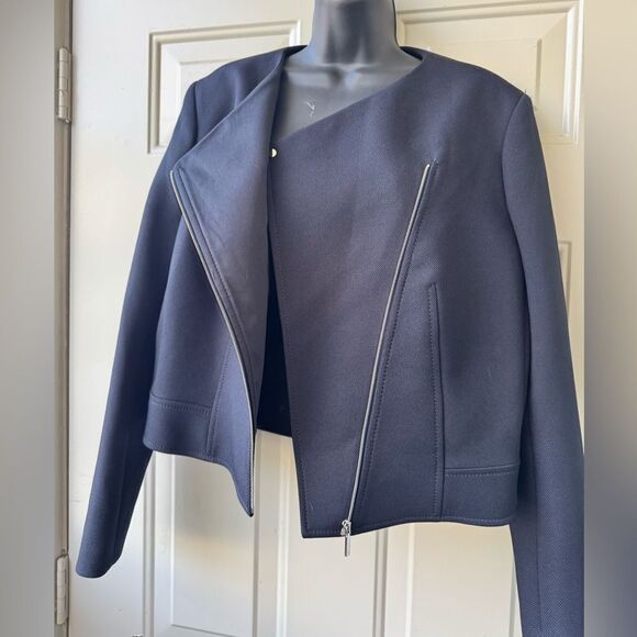 Boss Hugo Boss Womens Juleama Compact Twill Asymmetrical Zip Jacket Sz 14 - Picture 7 of 11